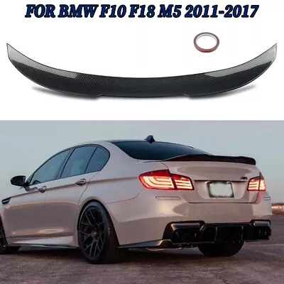 For 11-16 BMW 5Series F10 F18 528i 550i 535i Carbon Look PSM Style Rear Spoiler • $78.39