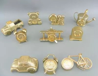 Classic Collections March 2000 Brass Mini Truck Plane Bear Can Car Can Clock Lot • $69.97