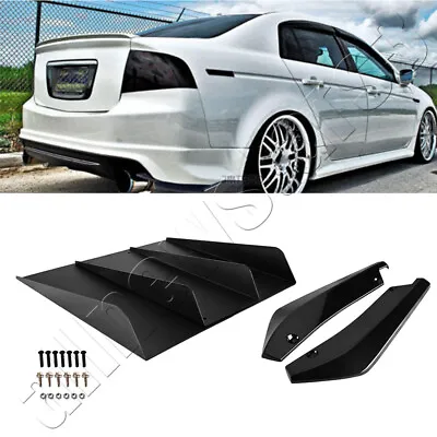 For Acura TL NSX TSX Rear Bumper Diffuser 4-Fin Spoiler Lip Splitter +Rear Spats • $46.95