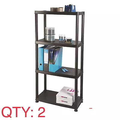 QTY 2 - Primo Ram 4 Tier Plastic Shelving Unit Home Garage Warehouse Storage 12  • £30