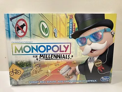 Monopoly For Millennials Board Game Hasbro Factory Sealed Family Fun 2018 • $14.99