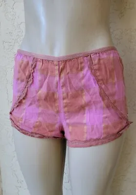 VIctoria Secret Plaid Pink Orange Sleep Lounge Shorts Size XS • $18.95