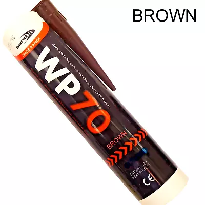 Brown Silicone Sealant Glazing Bond It WP70 Windows Doors Mastic External Seal • £5.45