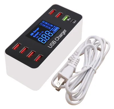 8 Multi-Port USB Adapter Desktop Wall Charger Smart Quick Charging Station 3.0 C • $22.99