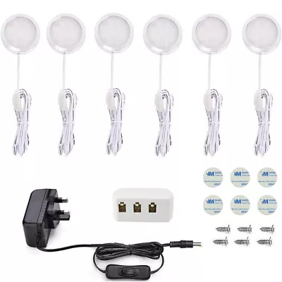 £12.95 • Buy Under Cabinet Light Kit LED Puck Lights Display Kitchen Closet Counter Cupboard