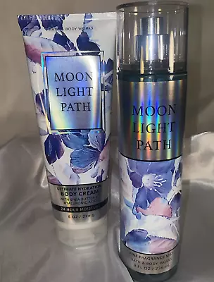 Bath And Body Works MOONLIGHT PATH Fragrance Mist & Body Cream - 2 Pc Set - Rare • $26