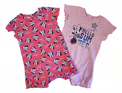 Summer Bodysuits Baby Girls Rompers Disney Minnie Mouse 2 Pack  F&F Short Sleeve • £5.39