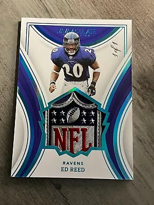 2023 Panini Immaculate HOF Jerseys Ed Reed NFL Shield Platinum 1/1 • $202.50