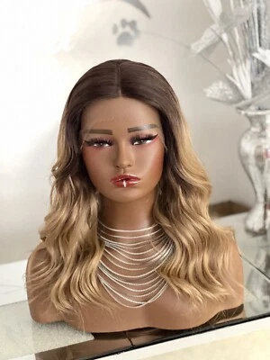 £6.50 • Buy Curly Wigs For Women & Men Lace Front Wig Glueless Heat Resistant Blonde Ombré