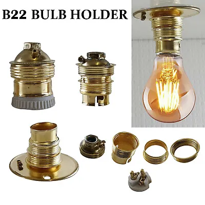Lamp Holder E27 B22  Bayonet Plain 10mm Conduit Pipe Cap Lamp Light Bulb Holder • £4.44