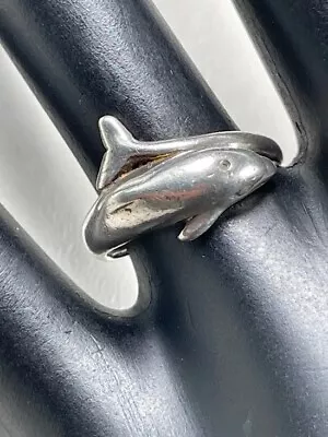 Vintage Cabana Sterling Silver Dolphin Overlap Ring Size 6.5 Ocean Summer 3071 • $21.44