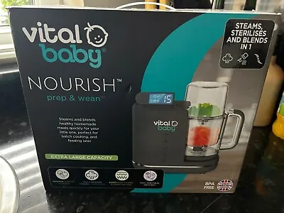 Vital Baby Nourish Prep & Wean Steamer And Blender In Grey RRP £129 • £60