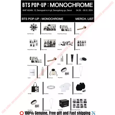 [pre- Order] Bts 2024 Pop Up Monochrome Official Md • $22