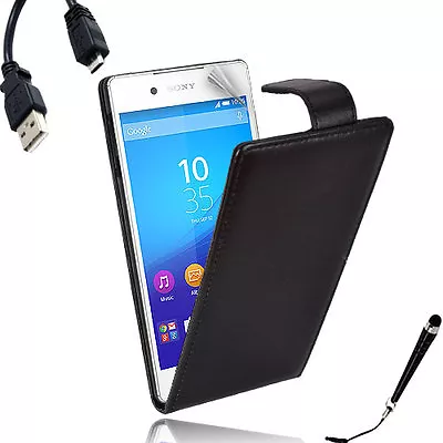 $9.99 • Buy Black Leather Flip Case Cover Sony Xperia Z5 / Z5 Compact / Z5 Premium +Stylus&C