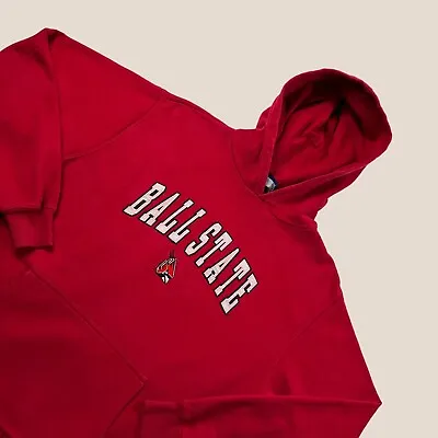 College Football Hoodie Womens Small Red Ball State University Hooded Sweatshirt • £9.99