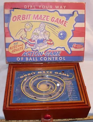 Orbit Marble Maze Space Game 1951 Boxed Complete • $49.99