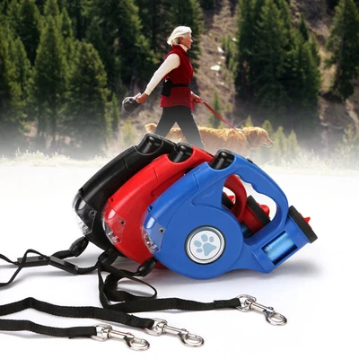 $22.99 • Buy Dog Automatic Tractor Retractable Training Pet Leash LED Light Garbage Bag 5M
