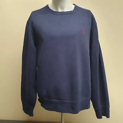 Polo Ralph Lauren Jumper Pullover Knitwear Navy Blue Sweatshirt Pony Men's Large • £24.99