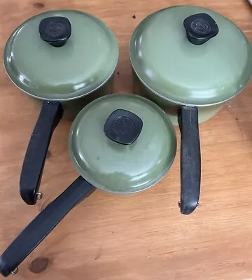 Vintage Club Cookware Pots Avocado Green Cast Aluminum Set W/ Lids • $45