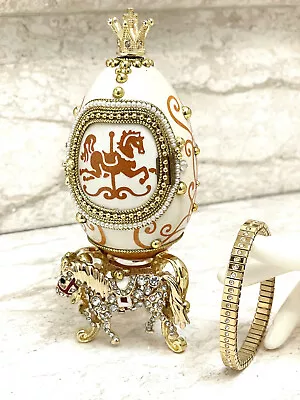 Faberge Egg Style  Antique Carousel Horse Lover Gift For Her 21st Birthday • $999