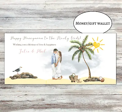 Personalised Honeymoon Money/gift Wallet Wedding Gift Newly Weds Gift • £3.65