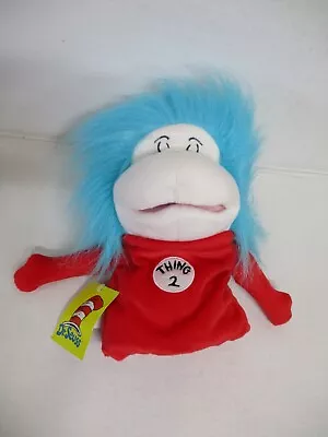 DR SUESS Thing 1 / 2  2 Sided Puppet Toy Plush Stuffed Animal  NEW! NWT • $0.99