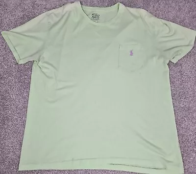 Polo Ralph Lauren Solid Green T Shirt Men M Pullover Relaxed Fit Loose • £3