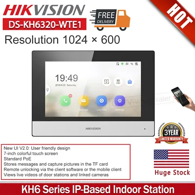 Hikvision DS-KH6320-WTE1 KH6 Series Indoor Stations Touchscreen Monitor Intercom • $151.05
