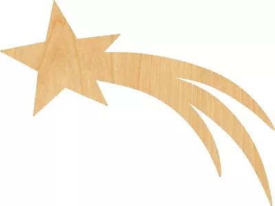 Shooting Star Laser Cut Out Wood Shape Craft Supply - Woodcraft Cutout • $64.63