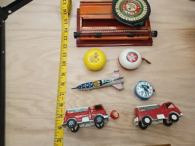 Vintage Tin Toy Lot Batman Marx Watch Pluto Yoyo Evil Knievel Metal Rocket X2... • $60