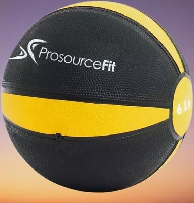 ProsourceFit Weighted Medicine Ball With Non-Slip Grip 6 Lb.Yellow/Black • $37.78