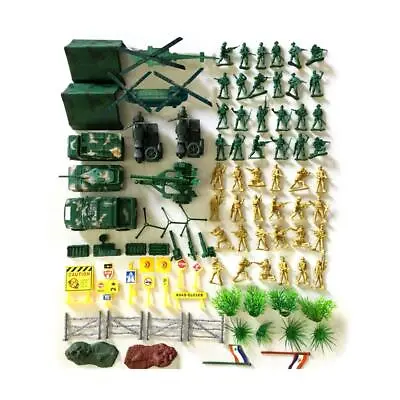 Kids Military Play Set 94 Piece Figures & Accessories Army Soldiers Toy Gift • £13.99