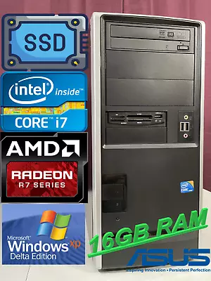 *RESTORED W/ SSD* Windows XP MAX Supercomputer Core I7 Radeon R7 16GB RAM Retro • $499.95