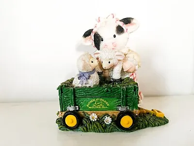 Mary's Moo Moos John Deere Country Cow Farmer Figurine 1999 Enesco 642746 • $15.75