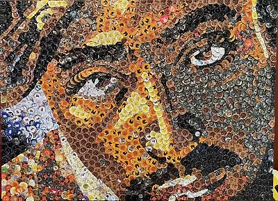 Tupac Shakur Bottle Cap Mosaic Art - For The Die-Hard Fans • $4200