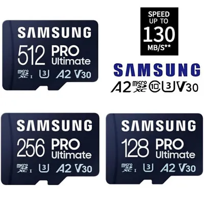 Samsung PRO 128GB 256GB 512GB Ultimate Micro SD Memory Card Class 10 130MB/s • £7.99