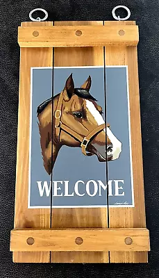 Wooden WELCOME SIGN Horse Equestrian Home Barn Ranch Farmhouse Decor  24  X 12  • $44.95