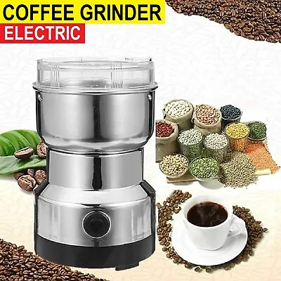 Electric Coffee Grinder Grinding Milling Bean Manual Nut Spice Matte Blender • $25.49