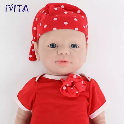 IVITA 19'' Full Body Silicone Reborn Girl Doll Adorable Girl Pretty Baby Infant • $94.50