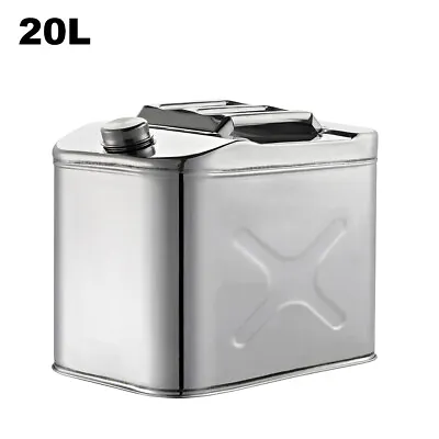 20L Jerry Can Fuel Storage 304 Stainless Steel Built-in Spout For Boat/4WD/Car  • $125.99