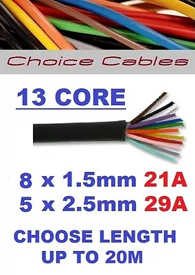 13 Core Caravan Cable 12v/24v Multicore Auto Cable High Current 8x1.5+ 5x2.5 • £153.11