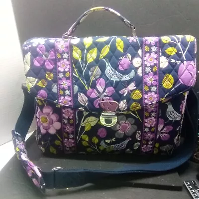 VERA BRADLEY Laptop Notebook Portfolio Florence Nightingale Purple W Birds • $35