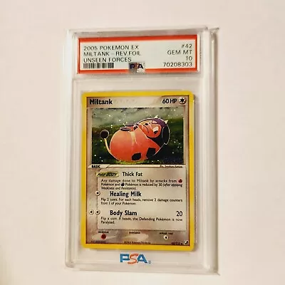 PSA GEM MINT 10 - MILTANK - 2005 EX Unseen Forces Set -Reverse Holo Card -42/115 • $6.50