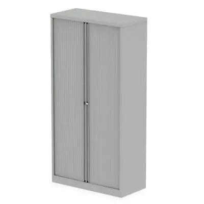 Qube By Bisley Side Tambour Cupboard 2000Mm Without Shelves Goose Grey BS0014 • £639.95