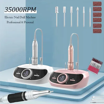 35000RPM Electric Nail Drill Machine Manicure Pedicure Portable File + Bits Tool • $49.90