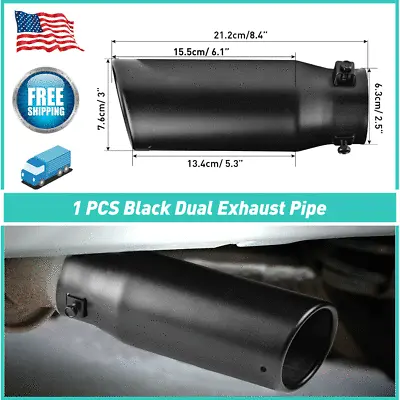 OXILAM Car Exhaust Pipe Tip Rear Tail Throat Muffler Stainless Steel Black 1 PCS • $26.99