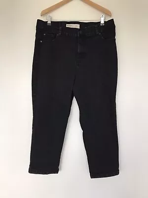 Simply Be Womens Black Pre-Owned 24/7 Cropped Denim Jeans Size 20 • £9.99