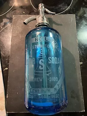 Vintage Blue Seltzer Bottle Greenlawn Ny  • $45