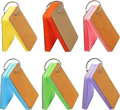 £1.99 • Buy Revision Index Flash Record Cards Plain Coloured Blank With Metal Binder Ring