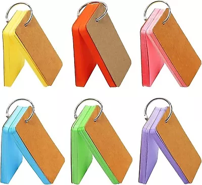 £1.99 • Buy Revision Index Flash Record Cards Plain Coloured Blank With Metal Binder Ring